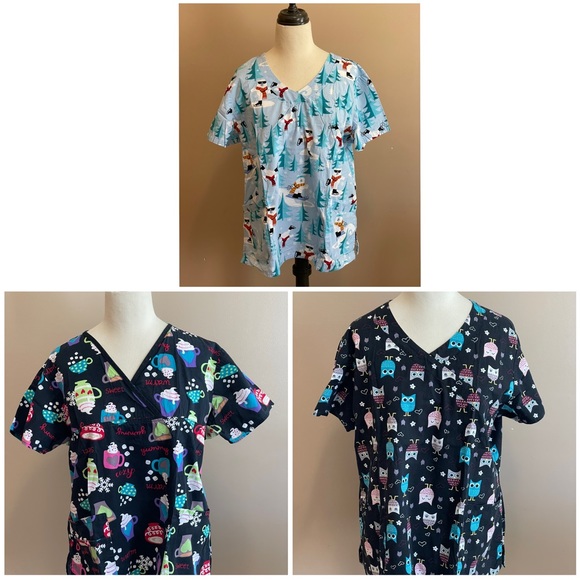 Bundle of 3 scrub suit tops - Picture 1 of 12
